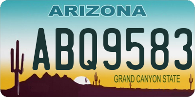 AZ license plate ABQ9583
