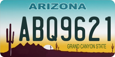 AZ license plate ABQ9621