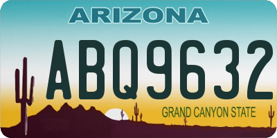 AZ license plate ABQ9632
