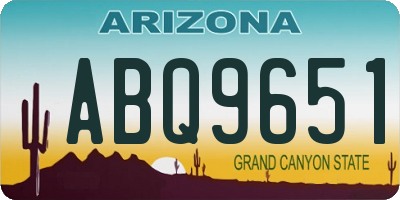 AZ license plate ABQ9651