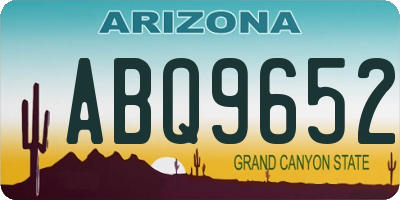 AZ license plate ABQ9652