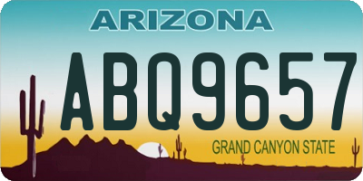 AZ license plate ABQ9657