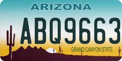 AZ license plate ABQ9663
