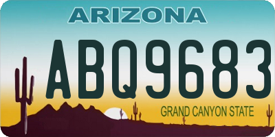 AZ license plate ABQ9683