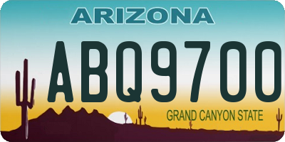 AZ license plate ABQ9700