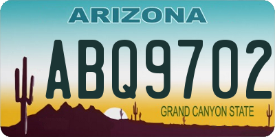 AZ license plate ABQ9702