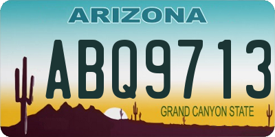 AZ license plate ABQ9713