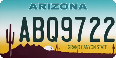 AZ license plate ABQ9722