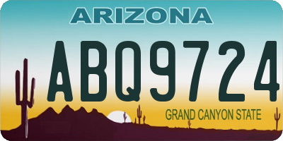 AZ license plate ABQ9724