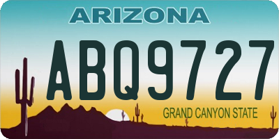 AZ license plate ABQ9727