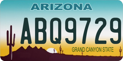 AZ license plate ABQ9729