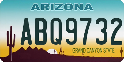 AZ license plate ABQ9732