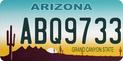 AZ license plate ABQ9733