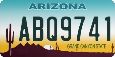 AZ license plate ABQ9741