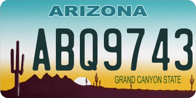 AZ license plate ABQ9743
