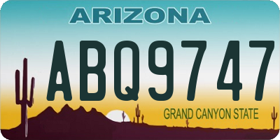 AZ license plate ABQ9747