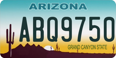 AZ license plate ABQ9750