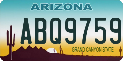 AZ license plate ABQ9759