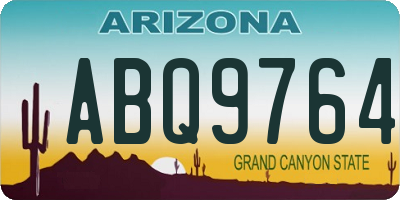 AZ license plate ABQ9764