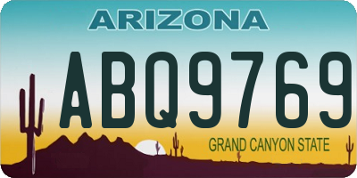 AZ license plate ABQ9769