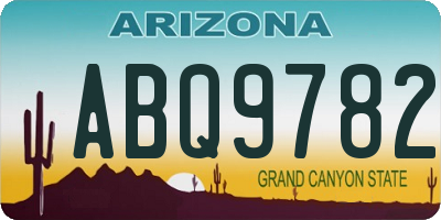 AZ license plate ABQ9782