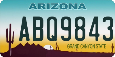 AZ license plate ABQ9843