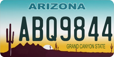 AZ license plate ABQ9844