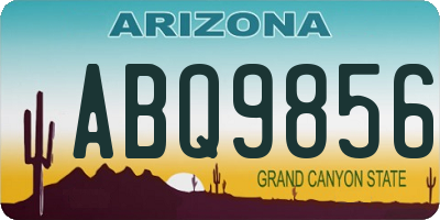 AZ license plate ABQ9856