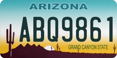 AZ license plate ABQ9861