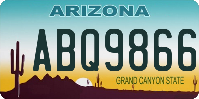AZ license plate ABQ9866