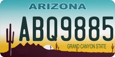 AZ license plate ABQ9885