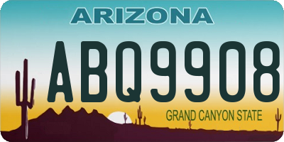 AZ license plate ABQ9908