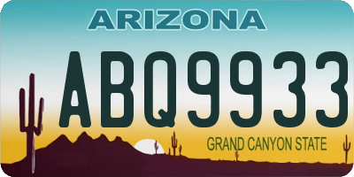 AZ license plate ABQ9933