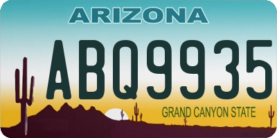 AZ license plate ABQ9935