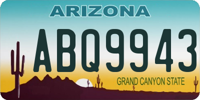 AZ license plate ABQ9943