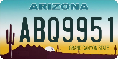 AZ license plate ABQ9951