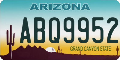 AZ license plate ABQ9952
