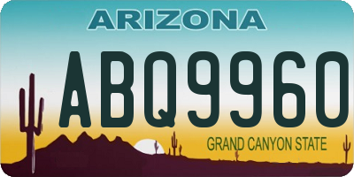 AZ license plate ABQ9960
