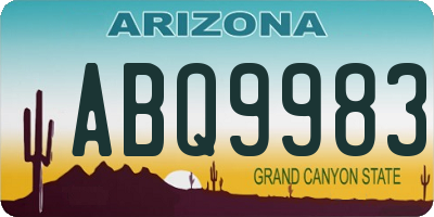 AZ license plate ABQ9983