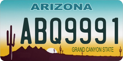 AZ license plate ABQ9991