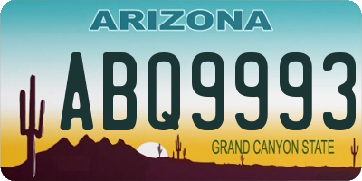 AZ license plate ABQ9993