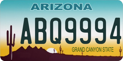 AZ license plate ABQ9994