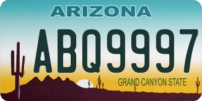 AZ license plate ABQ9997