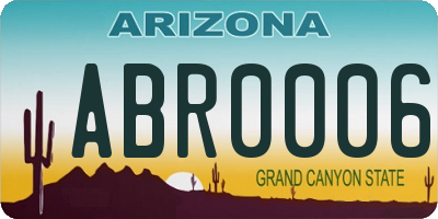 AZ license plate ABR0006
