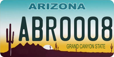 AZ license plate ABR0008