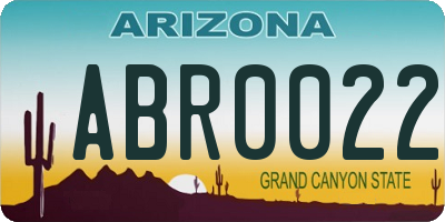 AZ license plate ABR0022