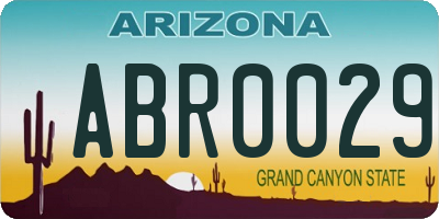 AZ license plate ABR0029
