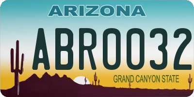 AZ license plate ABR0032