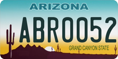 AZ license plate ABR0052