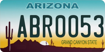 AZ license plate ABR0053